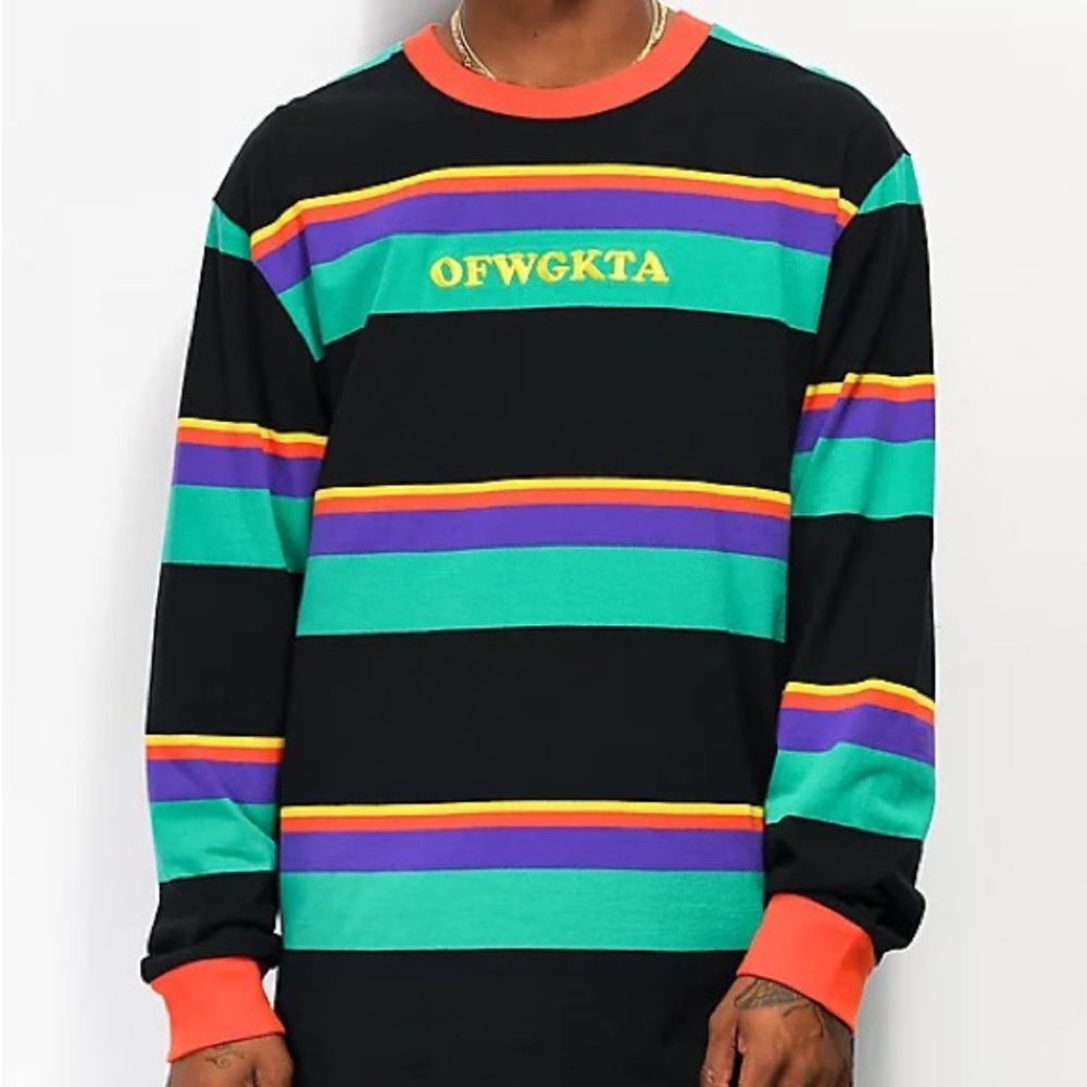 🍩 Odd Future • Colorful Multi Striped Knit Shirt